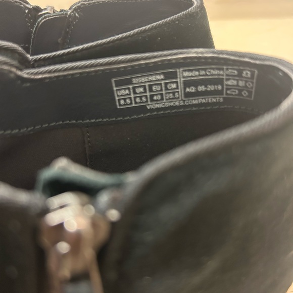 Vionic Boots Womens 9 Serena Ankle Bootie Black Casual Comfort Block Heel Tassel - Picture 7 of 14